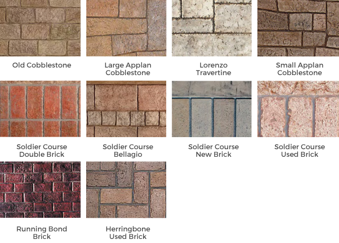 Cobblestone and Brick Stamped Concrete Patterns