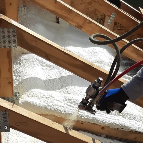 The best time to improve your attic insulation is during a roof replacement when the attic is easily accessible. Spray foam insulation helps seal air leaks, improve energy efficiency, reduce heating and cooling costs, and increase year-round comfort. photo