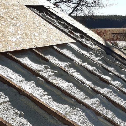 Roof replacement provides the perfect opportunity to upgrade your home's insulation before the new roofing system is completed. Spray foam insulation creates an air seal that improves energy efficiency while helping your new roof perform even better for years to come. photo
