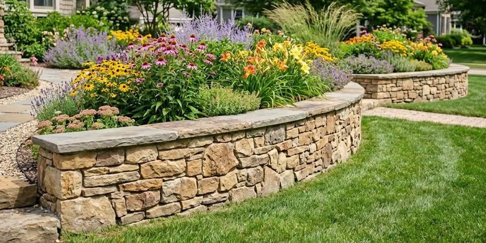 retaining-wall-landscape photo